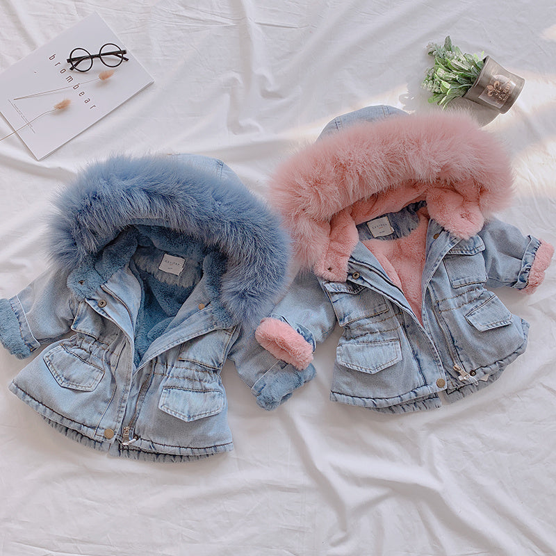 Manteau Bébé Jeans Fourrure