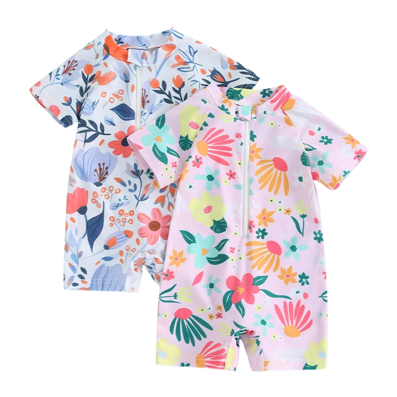 Maillot de Bain Bébé Fille Manches Courtes