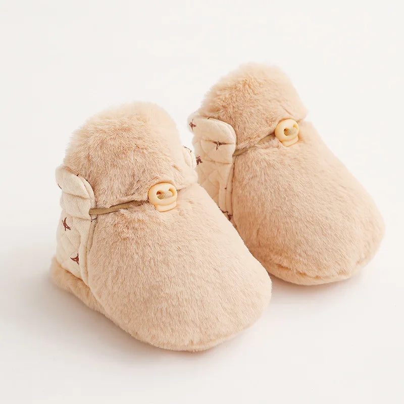 Chaussons fourrés pour bébé réversible