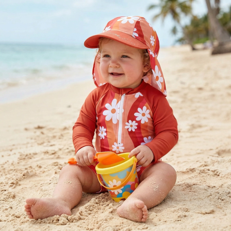 Maillot de Bain Bébé Fille avec Casquette - Lindsay