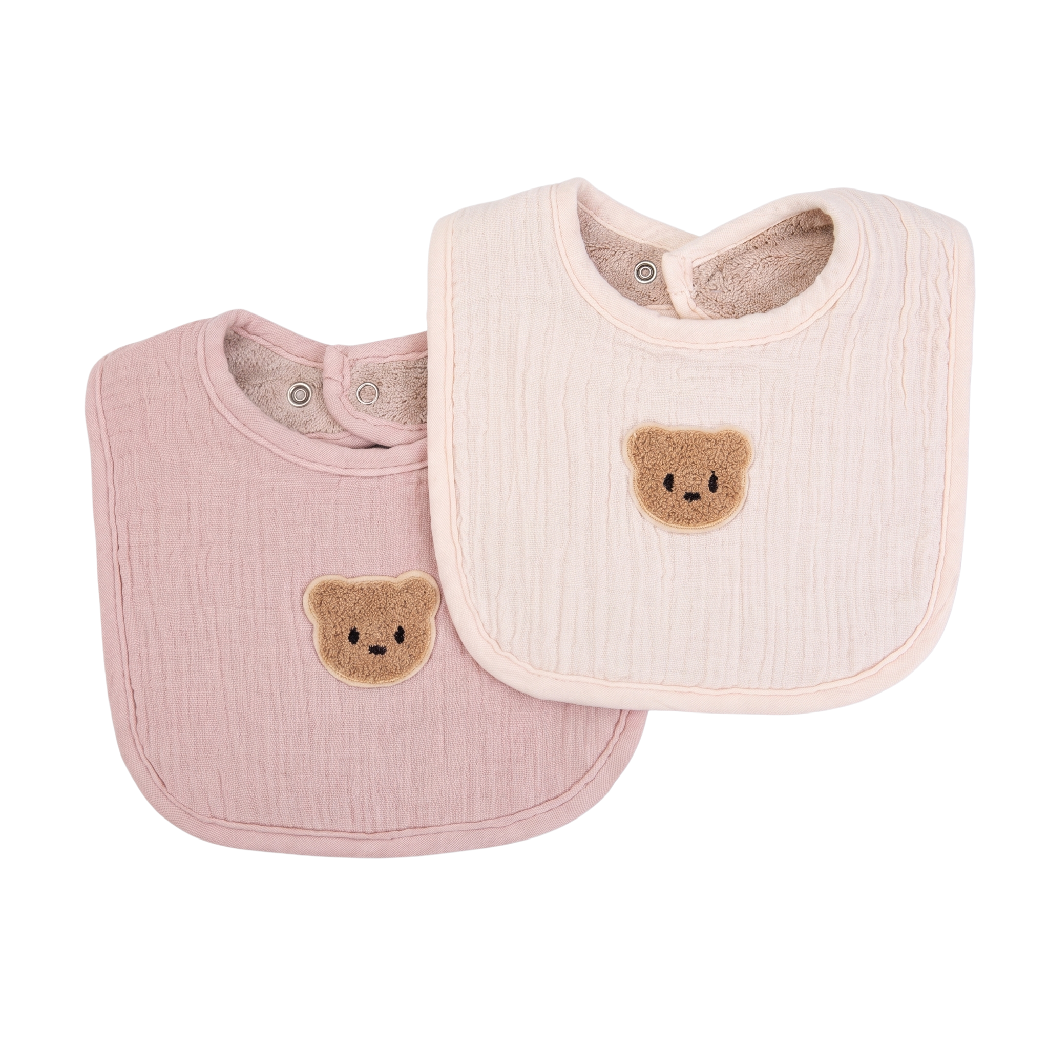 Bavoir Bébé Double Face Gaze de Coton & Éponge - Lot de 2