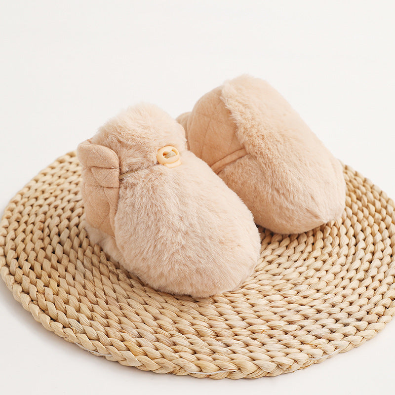 Chaussons fourrés pour bébé réversible