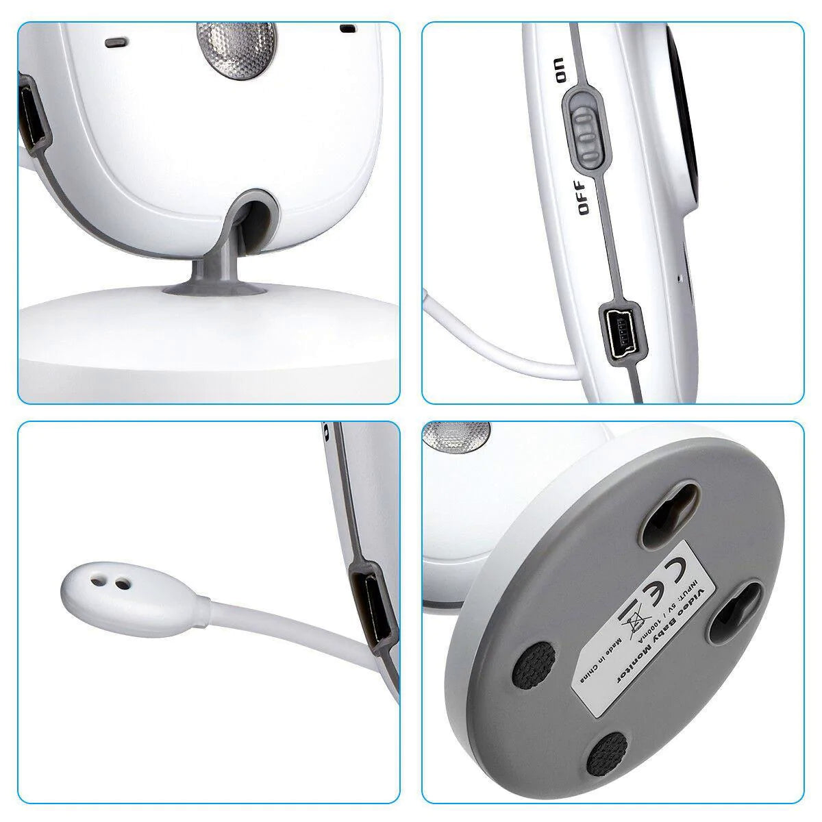 Babyphone Caméra avec Moniteur Bébé LCD et Vision Nocturne