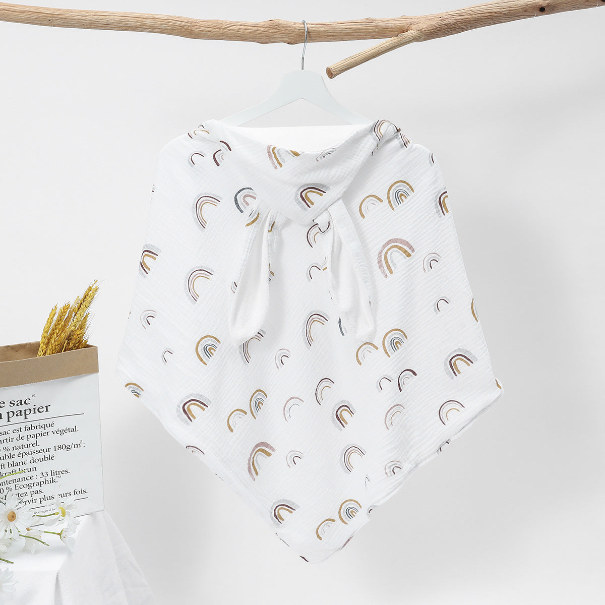 Cape de bain bébé gaze de coton - Lapin