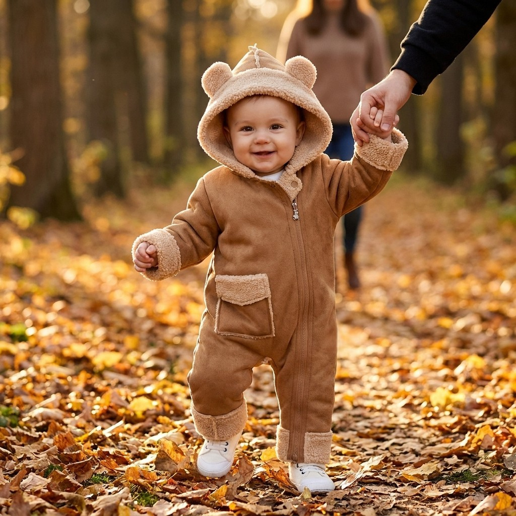 Combinaison Bébé Hiver Suédine Ourson - Gustave