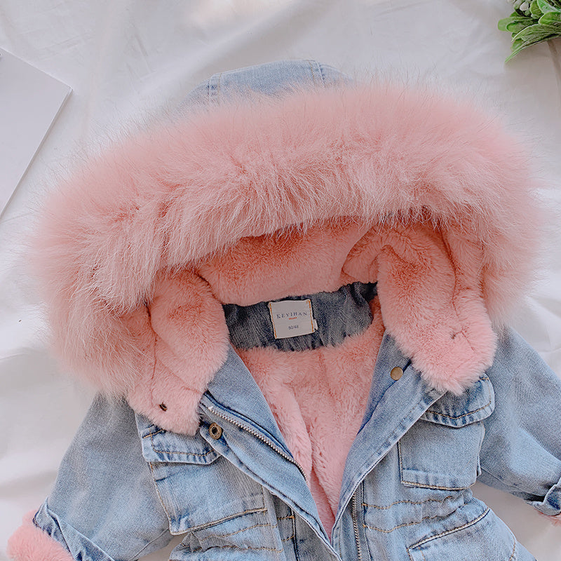 Manteau Bébé Jeans Fourrure