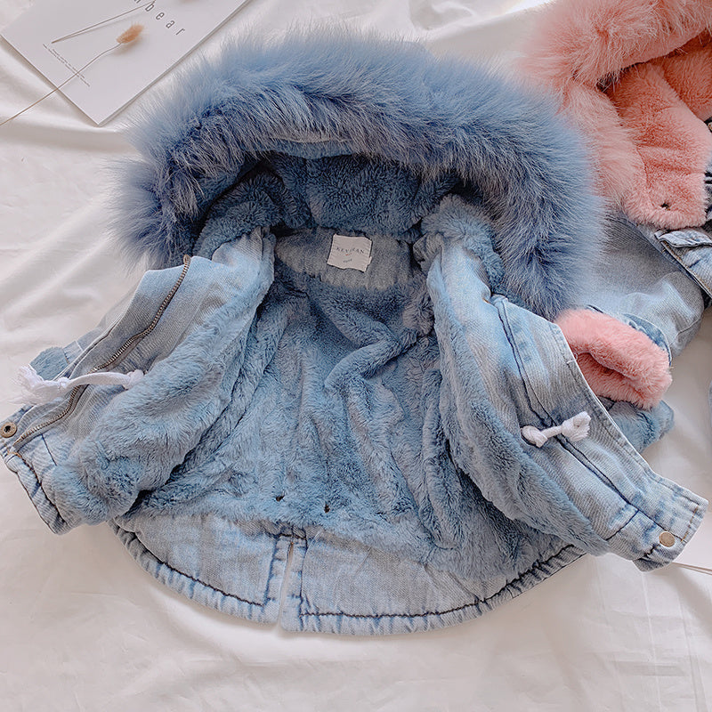 Manteau Bébé Jeans Fourrure