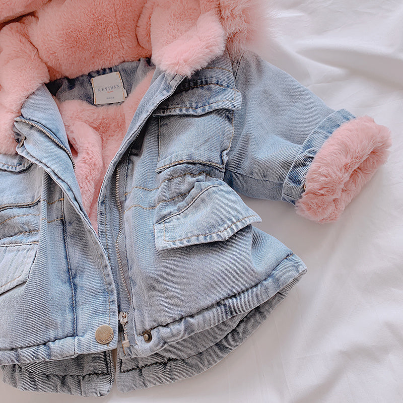Manteau Bébé Jeans Fourrure