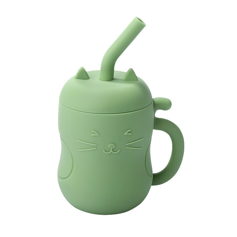 Tasse d’apprentissage Bébé en Silicone avec Paille - Chat