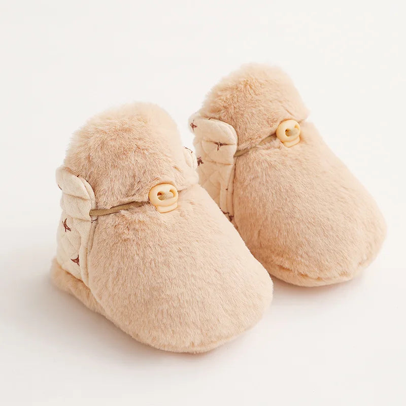 Chaussons fourrés pour bébé réversible