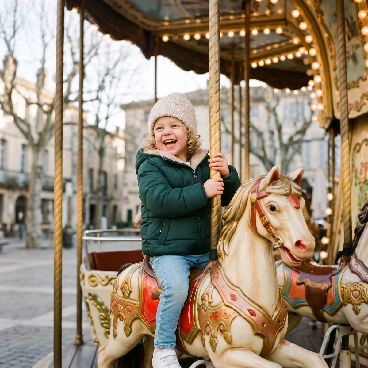 Doudoune Bébé et Enfant à Capuche Doublée Effet Agneau – 18 mois-6 ans