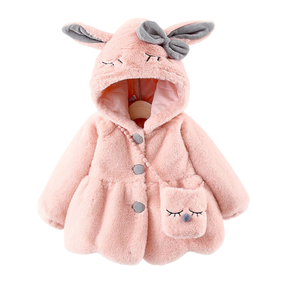 Manteau Bébé Lapin Polaire en Fausse Fourrure Fille