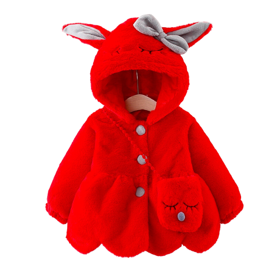 Manteau Bébé Lapin Polaire en Fausse Fourrure Fille
