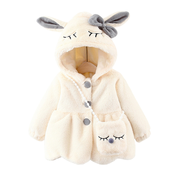 Manteau Bébé Lapin Polaire en Fausse Fourrure Fille