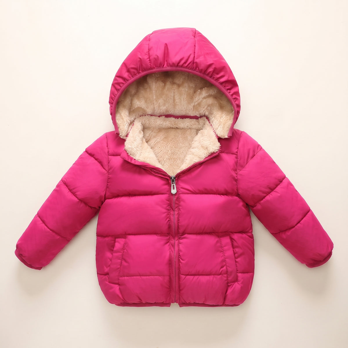 Doudoune Bébé et Enfant à Capuche Doublée Effet Agneau – 18 mois-6 ans