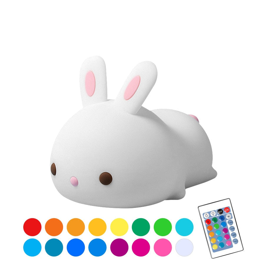Veilleuse LED Rechargeable en Silicone pour Bébé - Lapin