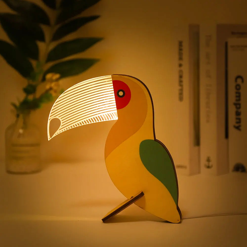 Veilleuse LED Animaux en Bois