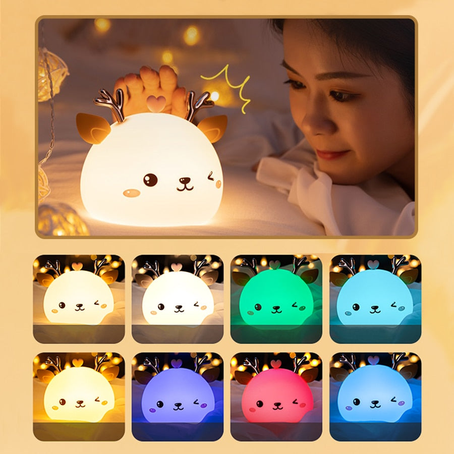 Veilleuse LED Rechargeable en Silicone pour Bébé