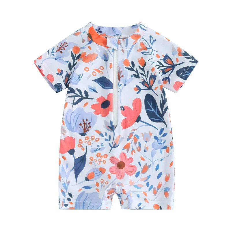Maillot de Bain Bébé Fille Manches Courtes