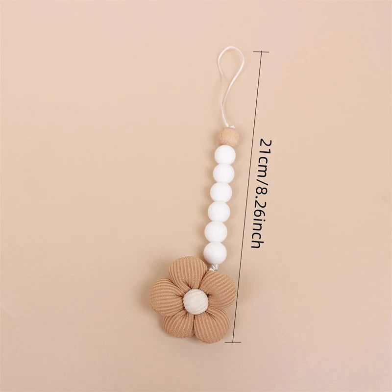 Attache Tétine Silicone - Fleur Tissu