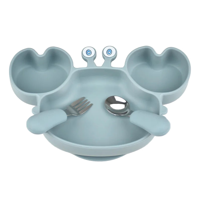 Assiette Ventouse avec Compartiments et Couverts - P&