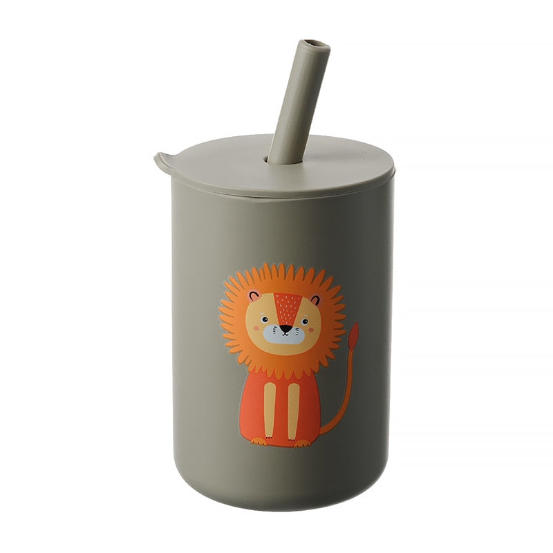 Tasse d’apprentissage Bébé en Silicone avec Paille