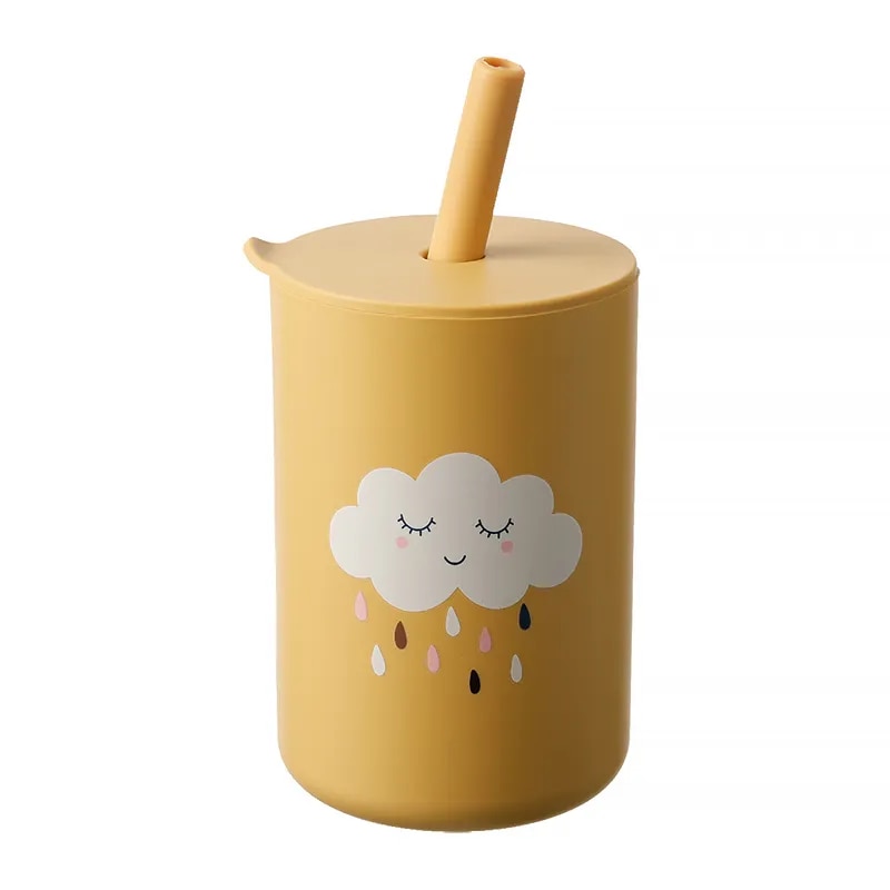 Tasse d’apprentissage Bébé en Silicone avec Paille