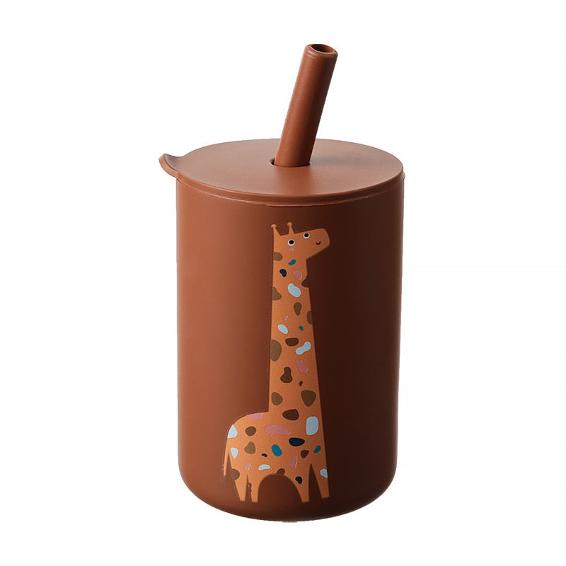 Tasse d’apprentissage Bébé en Silicone avec Paille