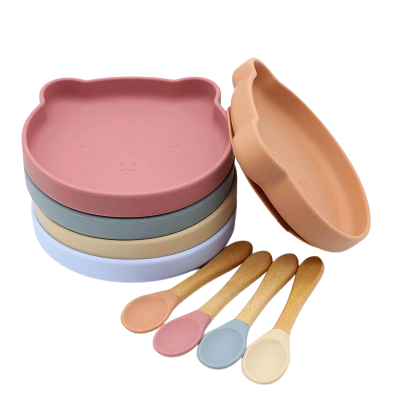 Coffret Repas Bébé Ours - Assiette et Couverts