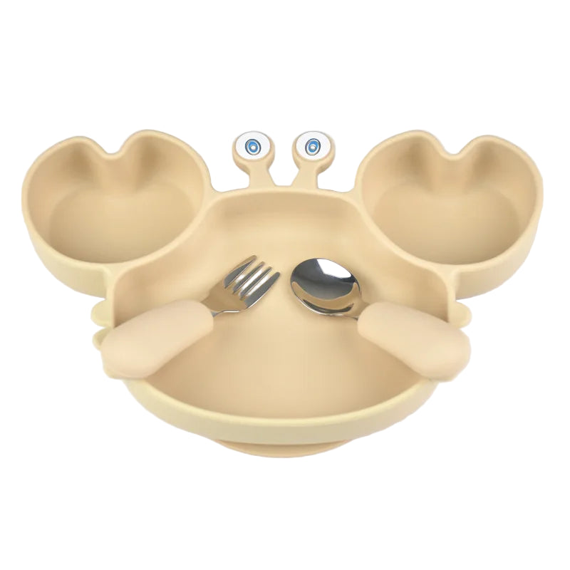 Assiette Ventouse avec Compartiments et Couverts - P&