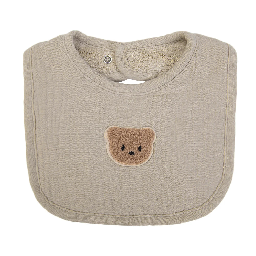 Bavoir Bébé Double Face Gaze de Coton & Éponge
