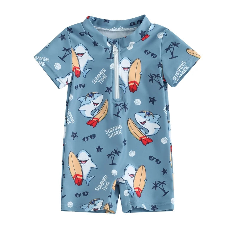 Maillot de Bain Bébé Garçon Manches Courtes