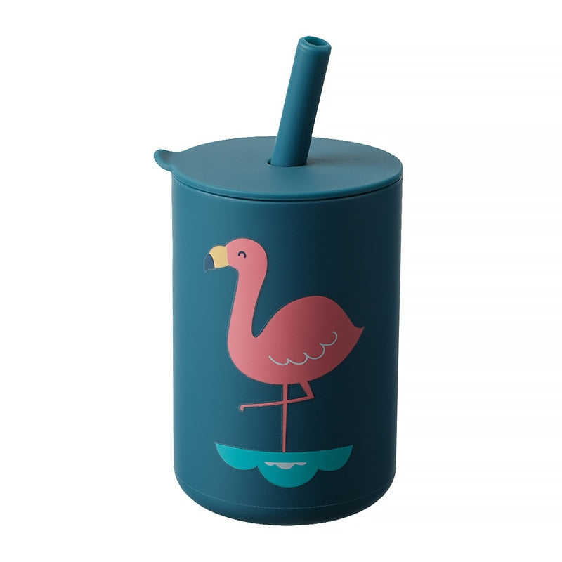 Tasse d’apprentissage Bébé en Silicone avec Paille