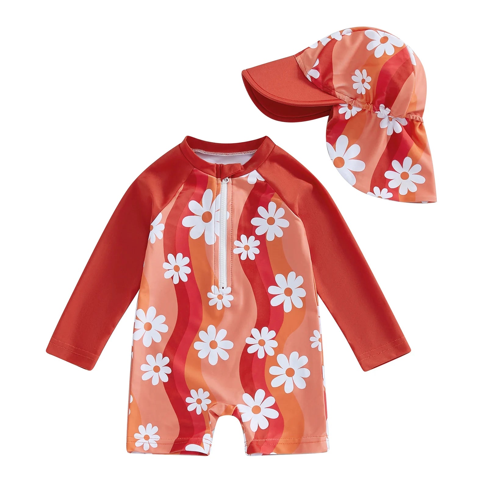 Maillot de Bain Bébé Fille avec Casquette - Lindsay