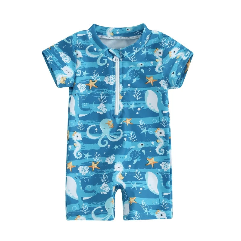 Maillot de Bain Bébé Garçon Manches Courtes