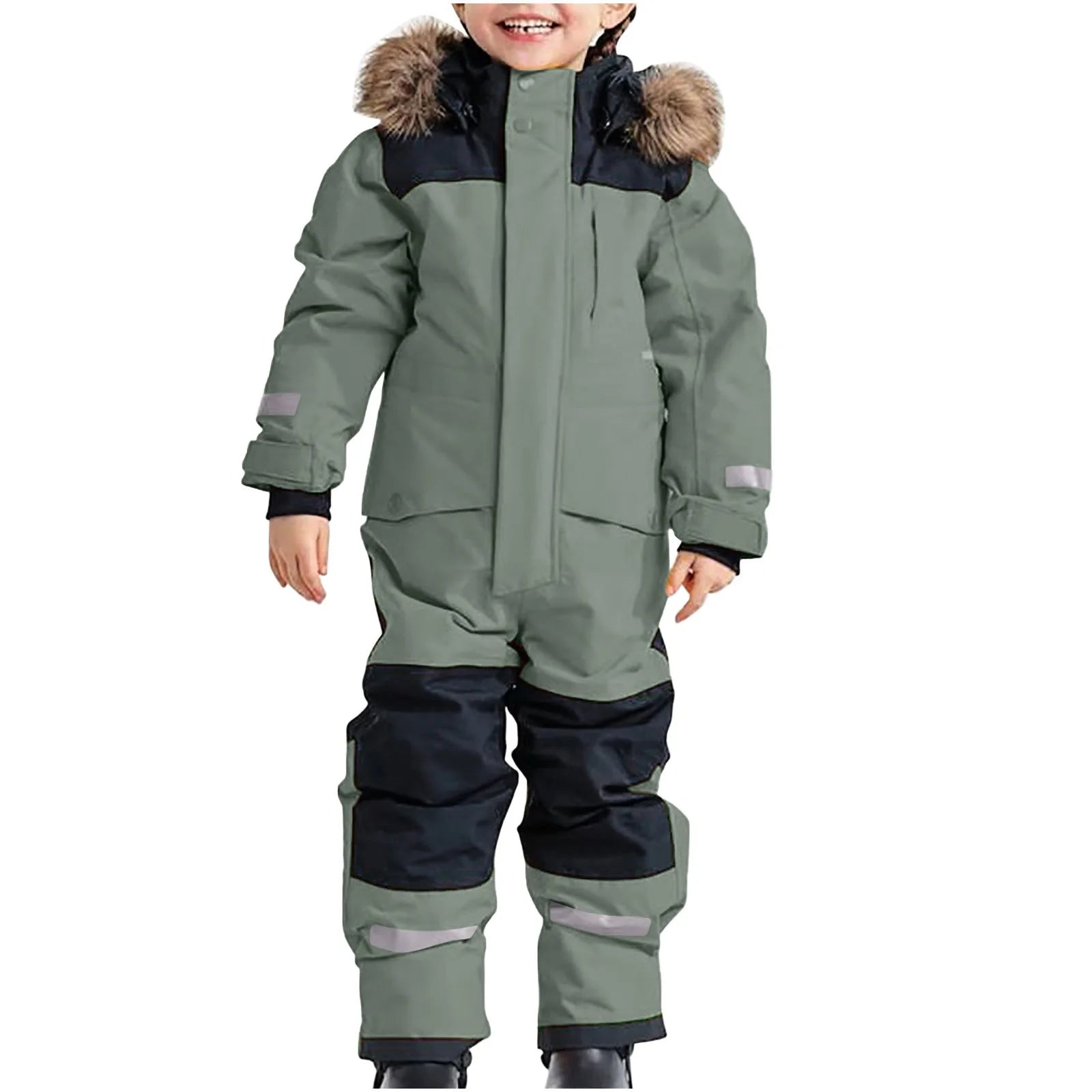 Combinaison de Ski Enfant avec Capuche Fourrure - Snowboo