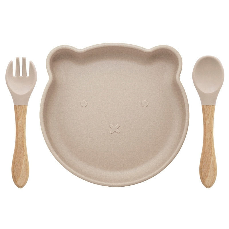 Coffret Repas Bébé Ours - Assiette et Couverts