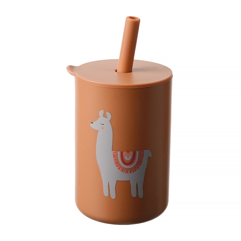 Tasse d’apprentissage Bébé en Silicone avec Paille