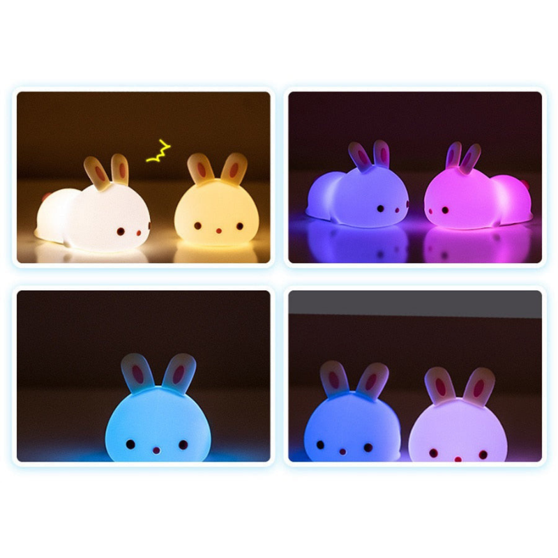 Veilleuse LED Rechargeable en Silicone pour Bébé - Lapin