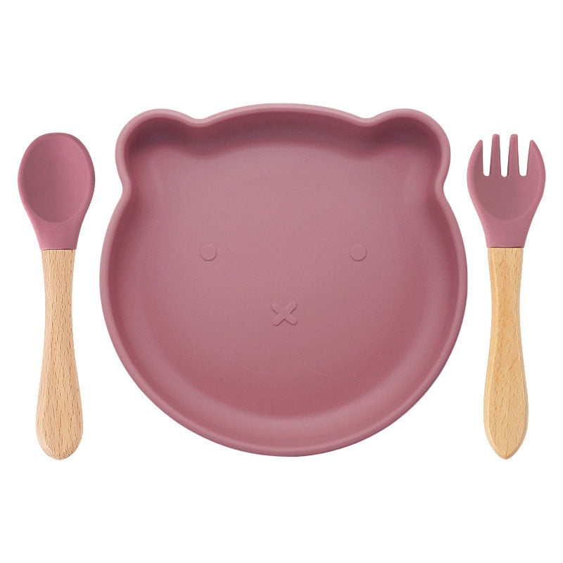 Coffret Repas Bébé Ours - Assiette et Couverts