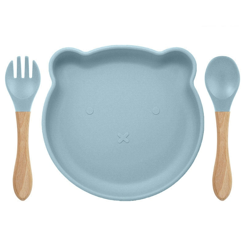 Coffret Repas Bébé Ours - Assiette et Couverts