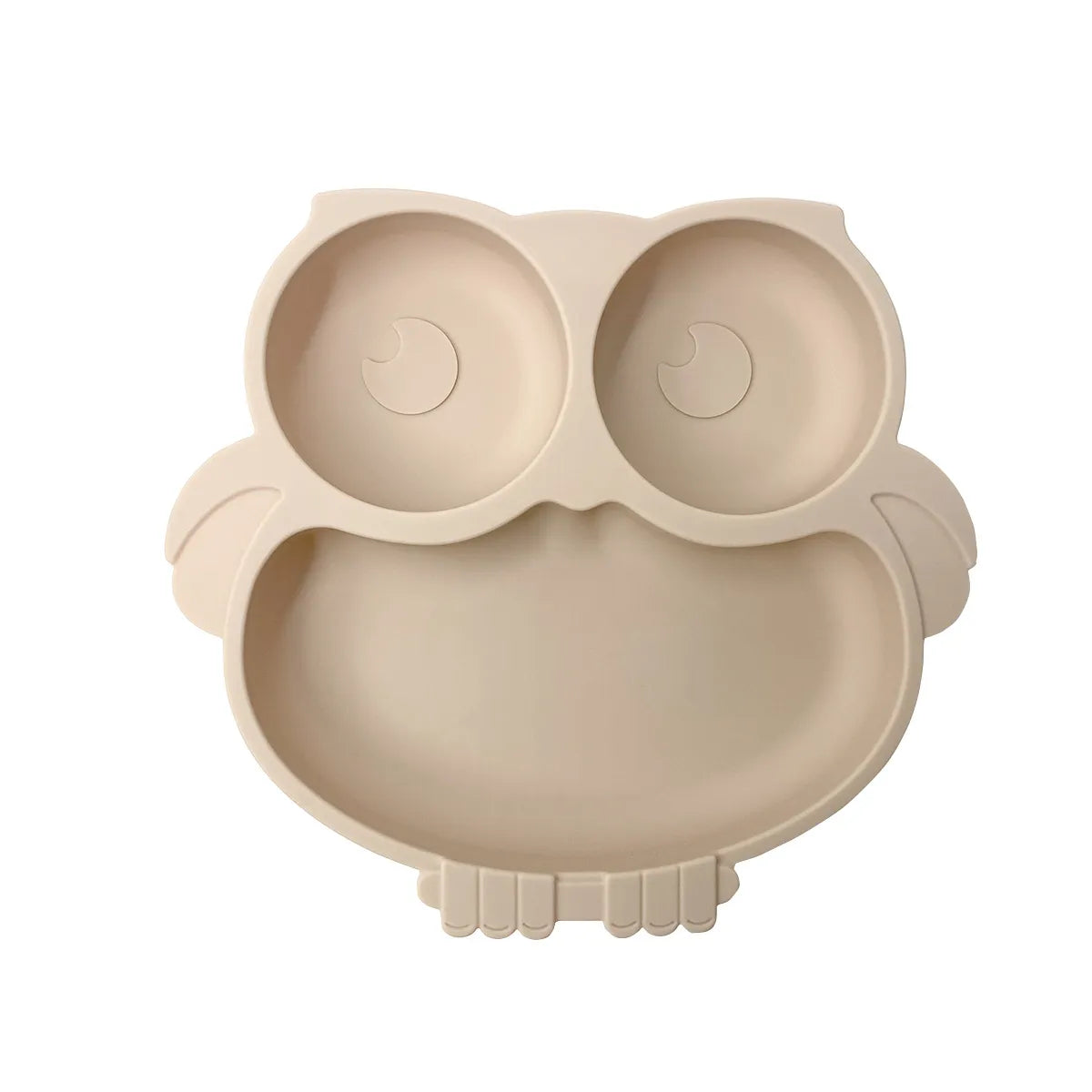 Assiette bébé ventouse avec compartiments - Hibou