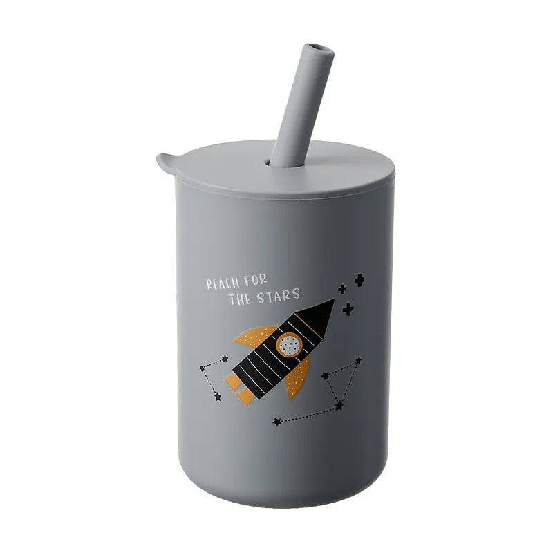 Tasse d’apprentissage Bébé en Silicone avec Paille