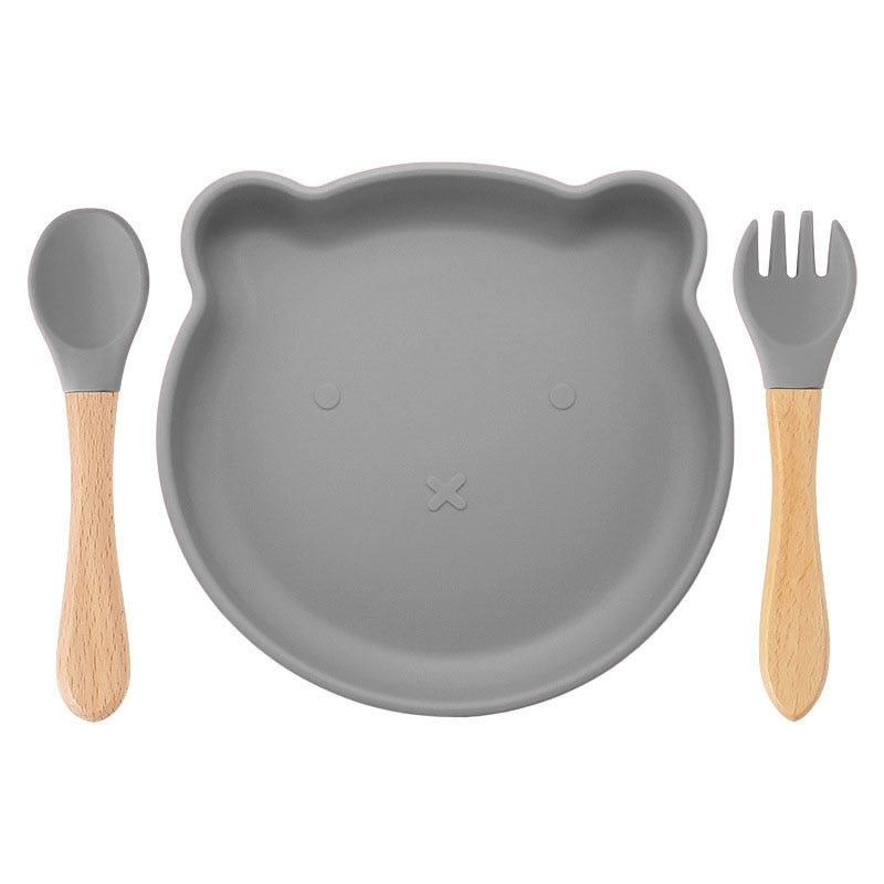 Coffret Repas Bébé Ours - Assiette et Couverts