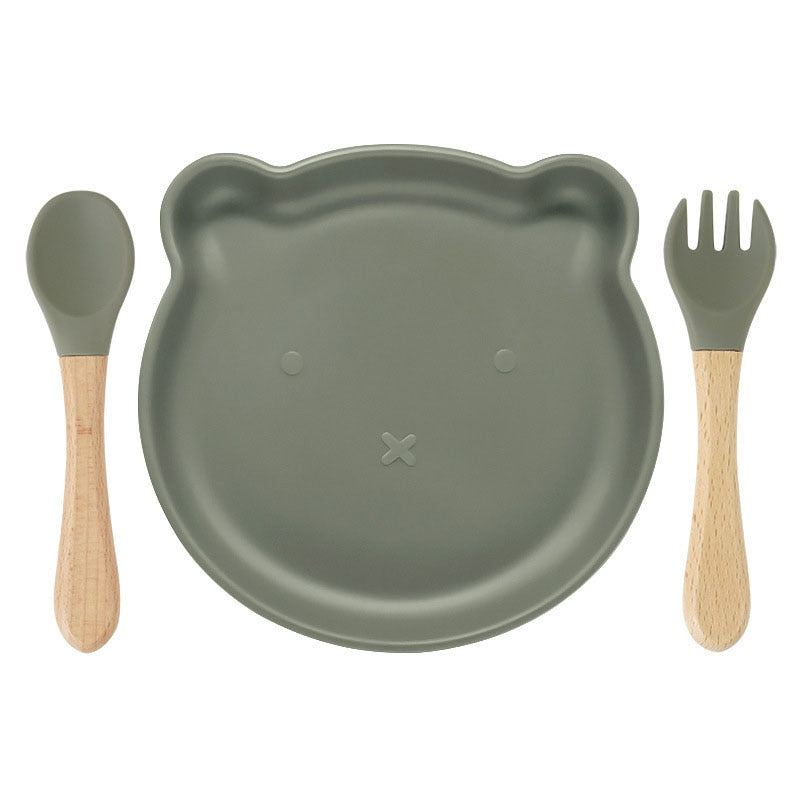 Coffret Repas Bébé Ours - Assiette et Couverts