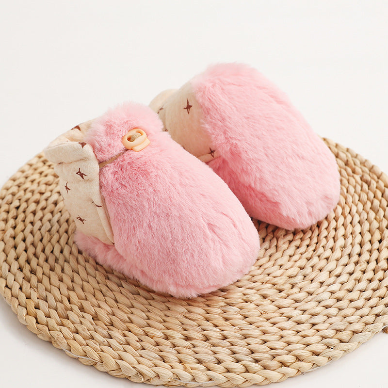Chaussons fourrés pour bébé réversible