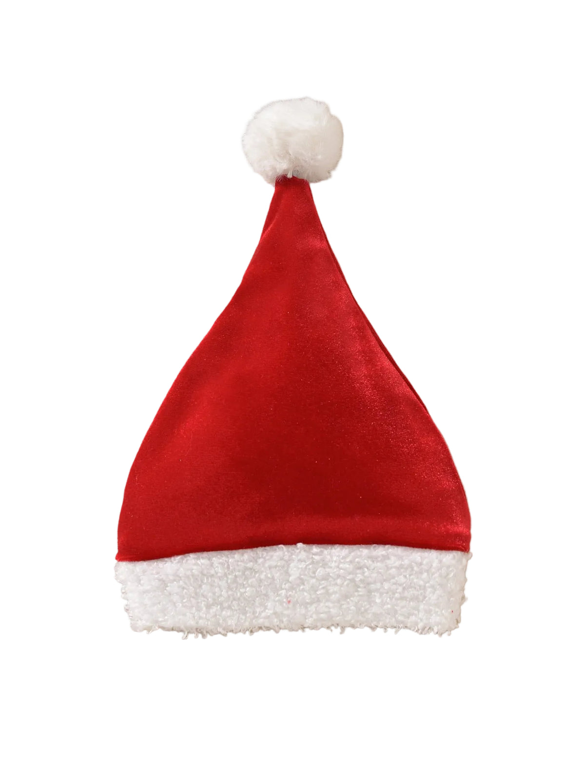 Bonnet de Noël bébé en velours rouge à pompon, livré avec la robe barboteuse