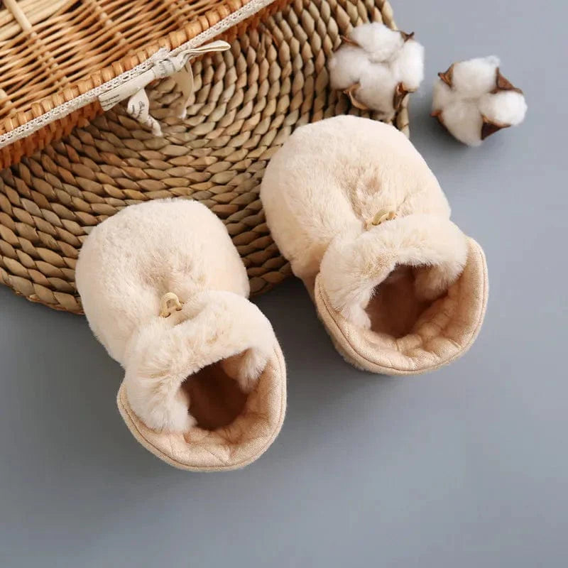 Chaussons fourrés pour bébé réversible