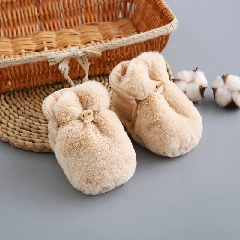 Chaussons fourrés pour bébé réversible