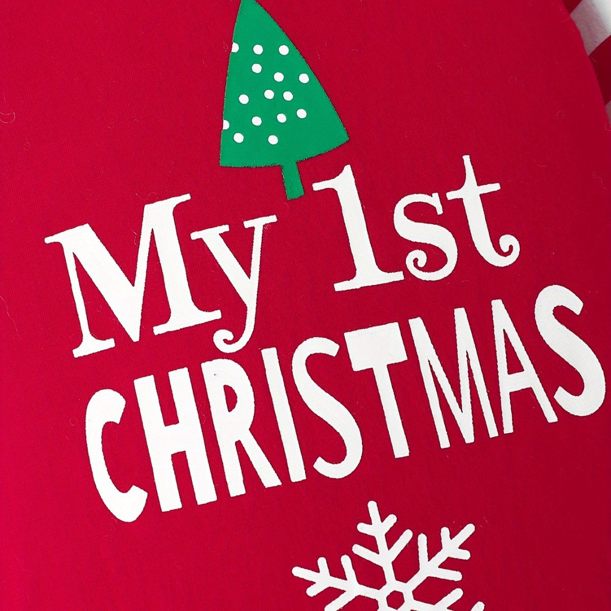 Imprimé sapin et « My 1st Christmas » de la combinaison bébé premier Noël rouge